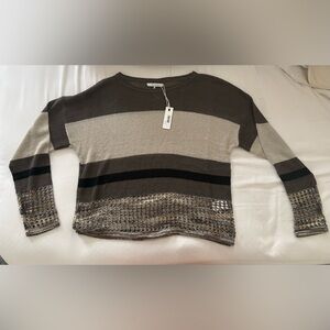 Stitchdrop Sheer Striped Knit Sweater